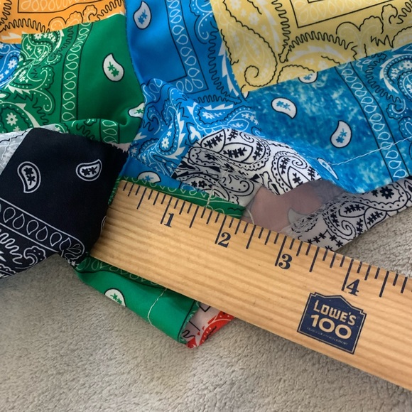 Paisley Print Patchwork Slant Pocket Shorts Women Size Small - Picture 7 of 8